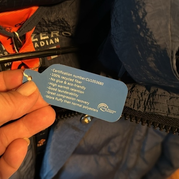 Point zero coat parka puffer navy NEW medium warm - Picture 7 of 13